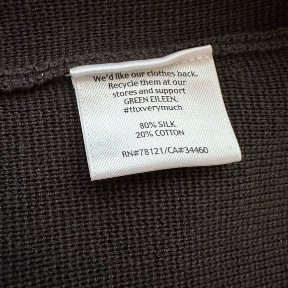 Eileen Fisher Open Front Knit Black Grey Jacket - XS - Picture 8 of 8